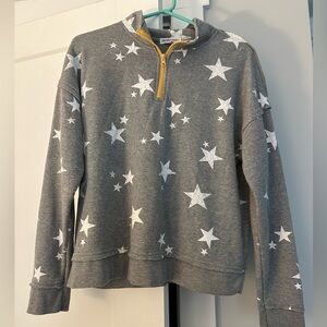 Grayson threads gray with white stars, size medium, half zip